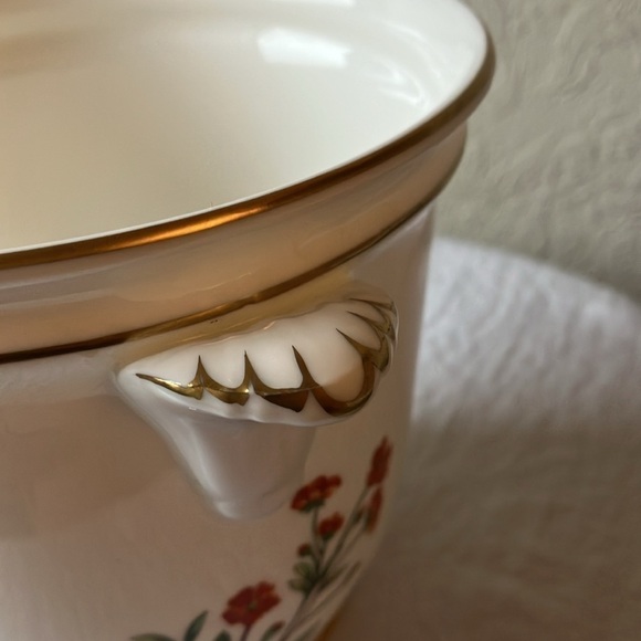 Minton: Meadow smooth pattern Cachepot- Bone China- Made in England- Gold Trim - Picture 14 of 16
